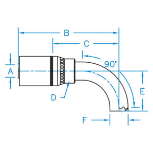 MMSP90-08-15 by Kurt Hydraulics | Metric Standpipes | 90 Degree Tube | for 1/2" Hose ID