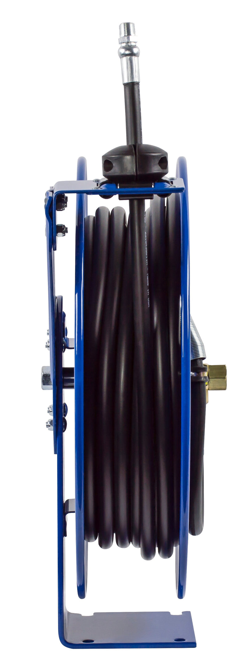 MP-N-350 by Coxreels | SH Series | 3,000 PSI Spring Driven Hose Reel for Air, Water & Oil | 3/8" Hose ID, 3/8" FNPT Inlet x 3/8" MNPT Hose End | Steel | 50ft Rubber Hose Included