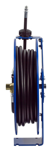 MP-N-450 by Coxreels | SH Series | 2,500 PSI Spring Driven Hose Reel for Air, Water & Oil | 1/2" Hose ID, 1/2" FNPT Inlet x 1/2" MNPT Hose End | Steel | 50ft Rubber Hose Included