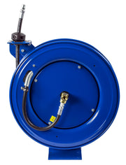 MP-N-450 by Coxreels | SH Series | 2,500 PSI Spring Driven Hose Reel for Air, Water & Oil | 1/2" Hose ID, 1/2" FNPT Inlet x 1/2" MNPT Hose End | Steel | 50ft Rubber Hose Included