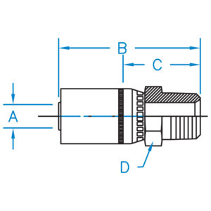 MP-12-08 by Kurt Hydraulics | Jump Size | Male Pipe NPTF | Rigid | for 3/4" Hose ID