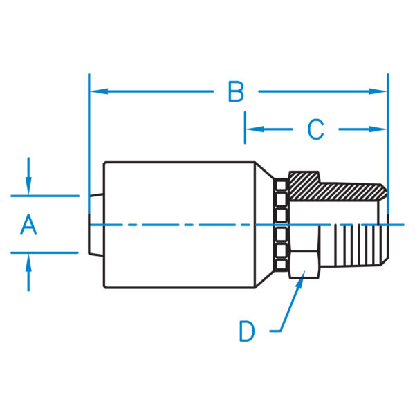 MP-24-24-JJ by Kurt Hydraulics | Ultra High Pressure Skive Style | Male Pipe NPTF | for 1-1/2" Hose ID