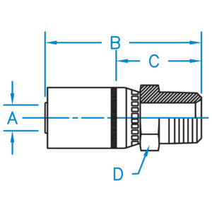 MP-03-04-R5 by Kurt Hydraulics | Jump Size | Male Pipe NPTF | Rigid | for 3/16" Hose ID