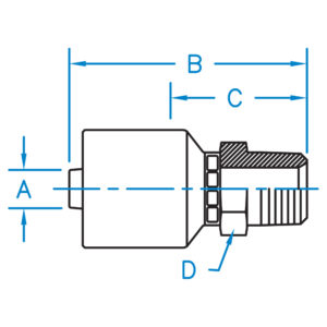 MP-10-12-W by Kurt Hydraulics | Jump Size | Male Pipe NPTF | Rigid | for 5/8" Hose ID