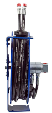 MPD-N-330 by Coxreels | MPD Series | 3,000 PSI Dual Hose Spring Driven Hose Reel for Hydraulic Oil | 3/8" Hose ID, 3/8" FNPT Inlet x 3/8" MNPT Hose End | Steel | 30ft Synthetic Rubber Hose Included