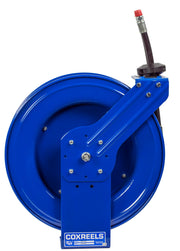 MPD-N-330 by Coxreels | MPD Series | 3,000 PSI Dual Hose Spring Driven Hose Reel for Hydraulic Oil | 3/8" Hose ID, 3/8" FNPT Inlet x 3/8" MNPT Hose End | Steel | 30ft Synthetic Rubber Hose Included