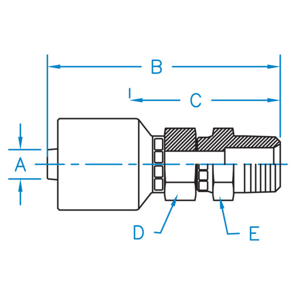 MPX-06-06-K2 by Kurt Hydraulics | K2 Style Hydraulic Fitting | 3/8" Hose Barb x 3/8" Male NPTF Swivel | Carbon Steel