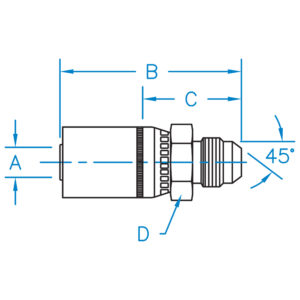 MS-04-06 by Kurt Hydraulics | Jump Size | Male SAE 45 Degree | Rigid | for 1/4" Hose ID