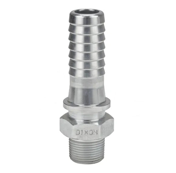 MS16X12 by Dixon Valve | Boss® Male Stem | 3/4" Male NPT x 1" Hose Barb | Plated Steel (Bar Stock)