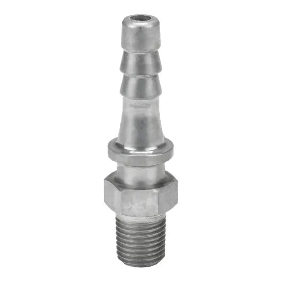 MS6X4 by Dixon Valve | Boss® Male Stem | 1/4" Male NPT x 3/8" Hose Barb | Plated Steel (Bar Stock)