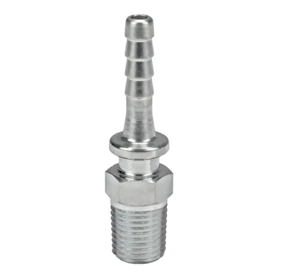 MSA by Dixon Valve | Boss® Male Stem | 1/4" Male NPT x 1/4" Hose Barb | Plated Steel (Bar Stock)