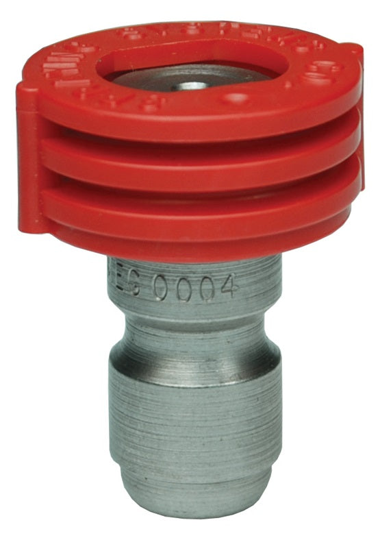 MSP400 by Dixon Valve | Quick Connect Spray Nozzle | 1/4" Straight-Through Plug Inlet | 0Â° Spray Angle | Size #4 | Red