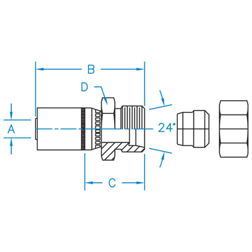 MT-16-16 by Kurt Hydraulics | Flareless Compression with Nut and Sleeve | SAE J514 | for 1" Hose ID