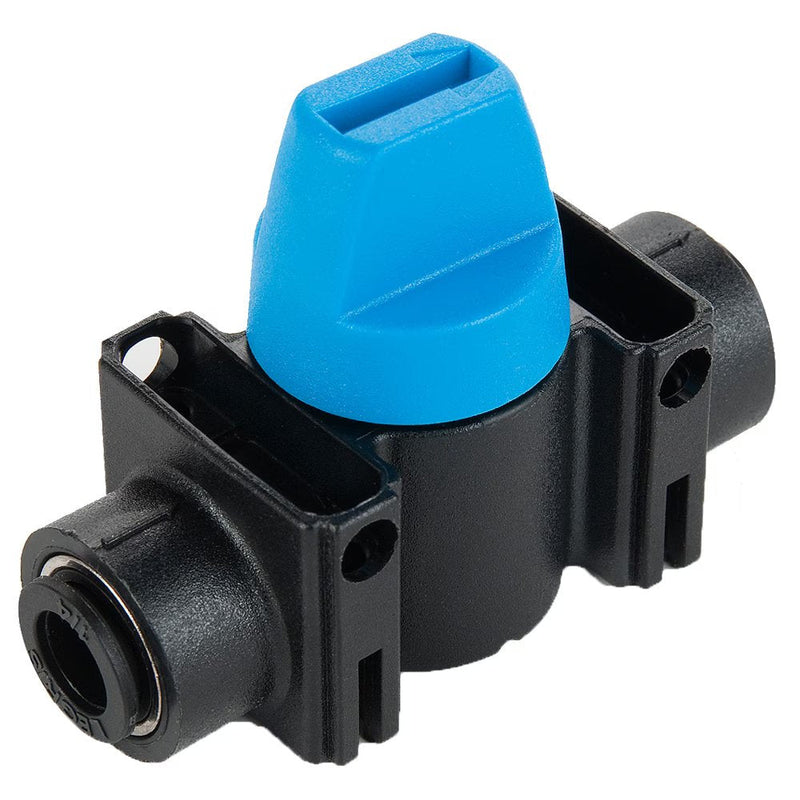 MV308-12M-8G by Parker | Mini Ball Valve | 10 mm Push-to-Connect x G1/2" Male BSPP Thread | 75 mm Length | 43 mm Width | 30 mm Height | Straight | Nylon | Pack of 5