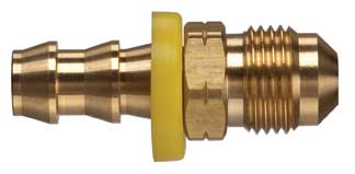 POFMSA-0808 by Kuriyama | Push-On Hose Fitting | 1/2" Hose Barb x 1/2" Male SAE 45° Flare | Brass