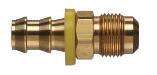 POFMJS-0808 by Kuriyama | Push-On Hose Fitting | 1/2" Hose Barb x 1/2" Male JIC 37° Flare | Brass