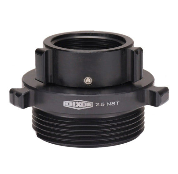 N54-15F25F Dixon Aluminum Female Swivel x Male Rigid Adapter - Style N54 - Rocker Lug - 1-1/2" Female NST(NH) x 2-1/2" Male NST(NH)