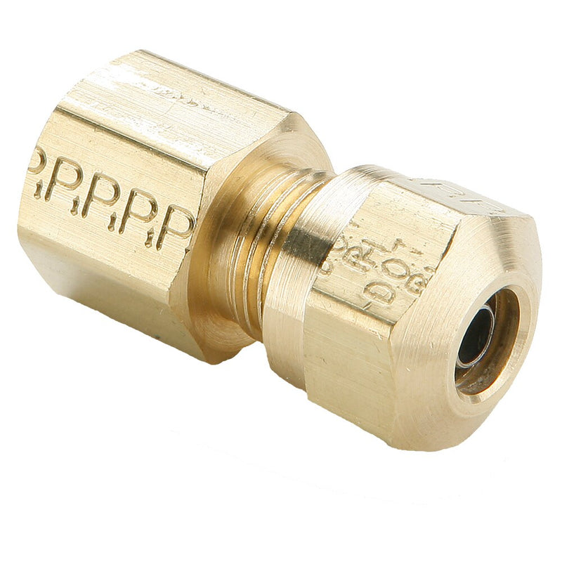 66NTA-10-8 by Parker | Air Brake–NTA® Fittings | 5/8" Tube Size Connector x 1/2" Female Pipe Thread x 13/16" Thread | 1=1/16" Hex | 1.99" Length | Straight | Brass | Pack of 10
