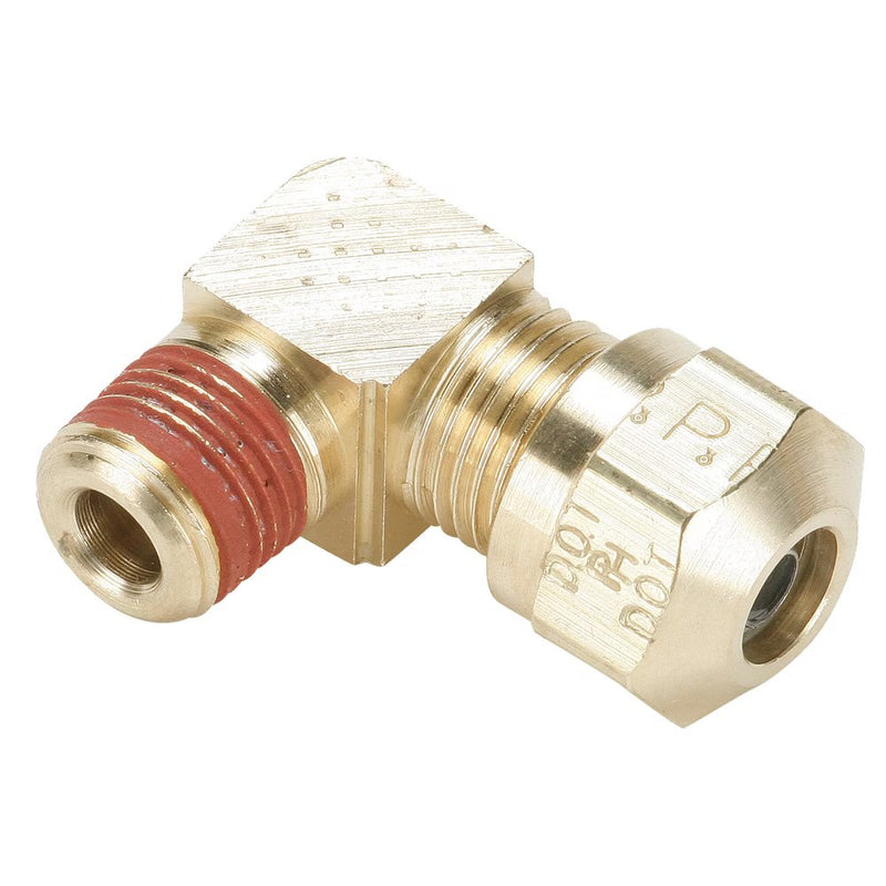 VS269NTA-10-8 by Parker | Air Brake–NTA® Fittings | 5/8" Tube Size x 1/2" Male Pipe Thread x 13/16" Thread | 90° Elbow | Brass | Pack of 10