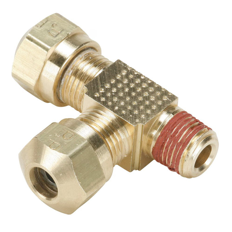 VS271NTA-6-6 by Parker | Air Brake–NTA® Fittings | 3/8" Tube Size x 3/8" Male Pipe Thread x 17/32" Thread | Tee | Brass | Pack of 10