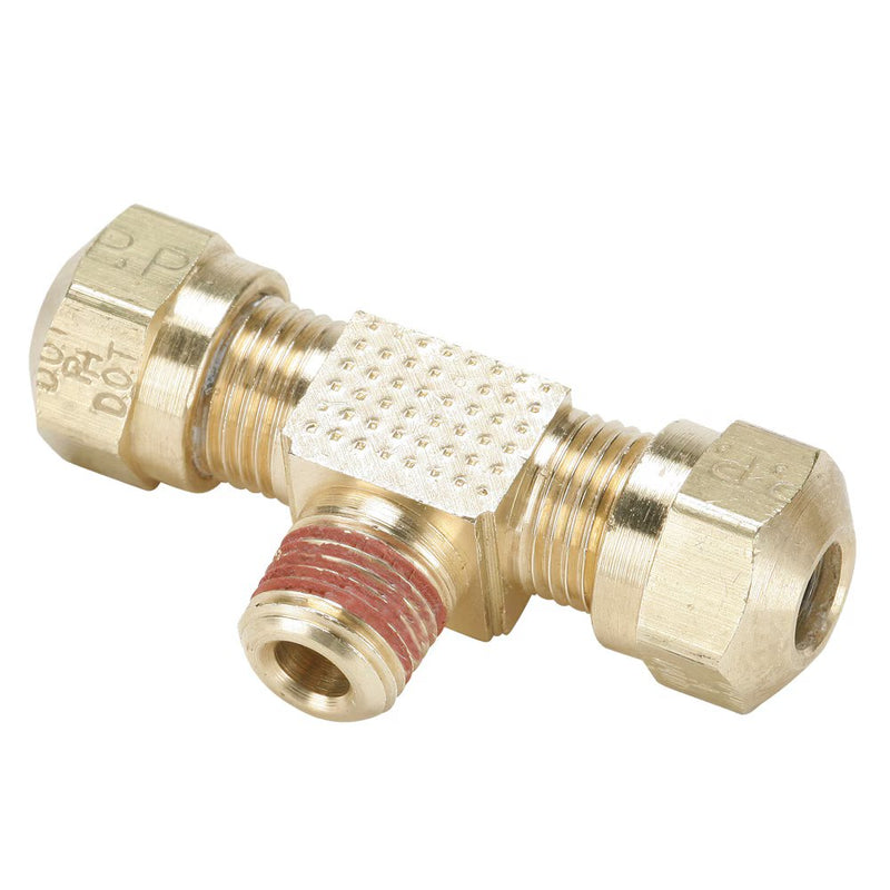 VS272NTA-4-2 by Parker | Air Brake–NTA® Fittings | 1/4" Tube Size x 1/8" Male Pipe Thread x 7/16" Thread | 1.90" Length | Tee | Brass | Pack of 10
