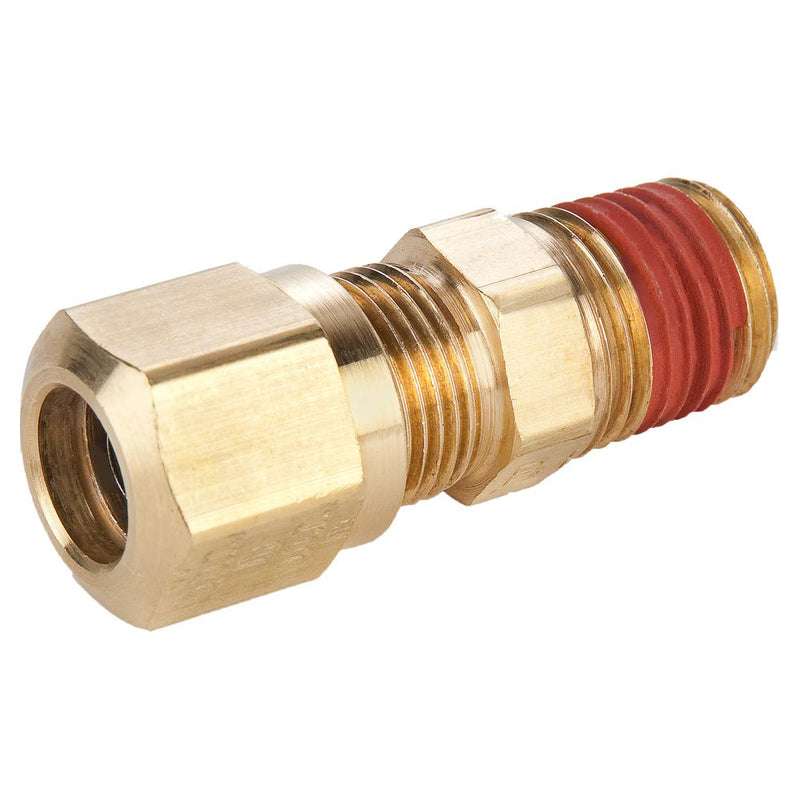 VS68NTA-3-1 by Parker | Air Brake–NTA® Fittings | 3/16" Tube Size Connector x 1/16" Male Pipe Thread x 5/16" Thread | 3/8" Hex | 1.16" Length | Straight | Brass | Pack of 10