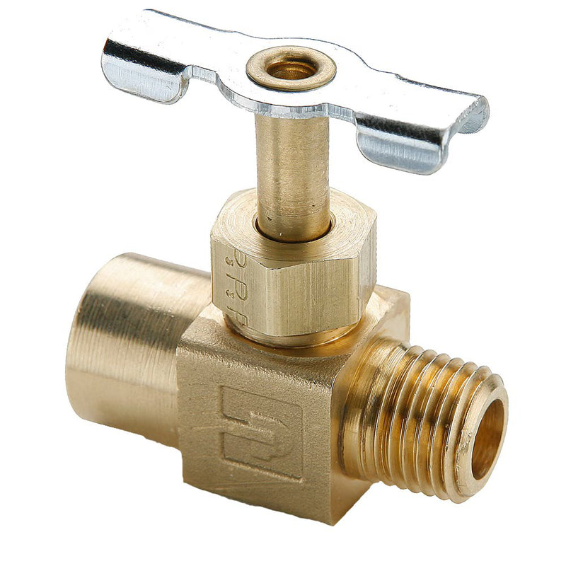 NV108P-4 by Parker | Needle Valve | 1/8" Female Pipe Thread x 1/8" Male Pipe Thread | 1.50" Length | Straight | Brass | Pack of 10