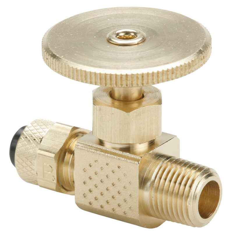 NV311P-4-4 by Parker | Needle Valve | 1/4" Poly-Tite x 1/4" Male Pipe Thread | Straight | Brass | Pack of 10