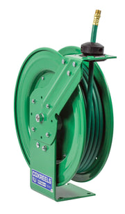 P-NP-350 by Coxreels | Nitro-Pro Series | 300 PSI Spring Driven Hose Reel for Nitrogen | 3/8" Hose ID, 3/8" FNPT Inlet x 3/8" MNPT Hose End | Steel | 50ft PVC Hose Included