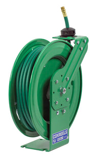 P-NP-350 by Coxreels | Nitro-Pro Series | 300 PSI Spring Driven Hose Reel for Nitrogen | 3/8" Hose ID, 3/8" FNPT Inlet x 3/8" MNPT Hose End | Steel | 50ft PVC Hose Included