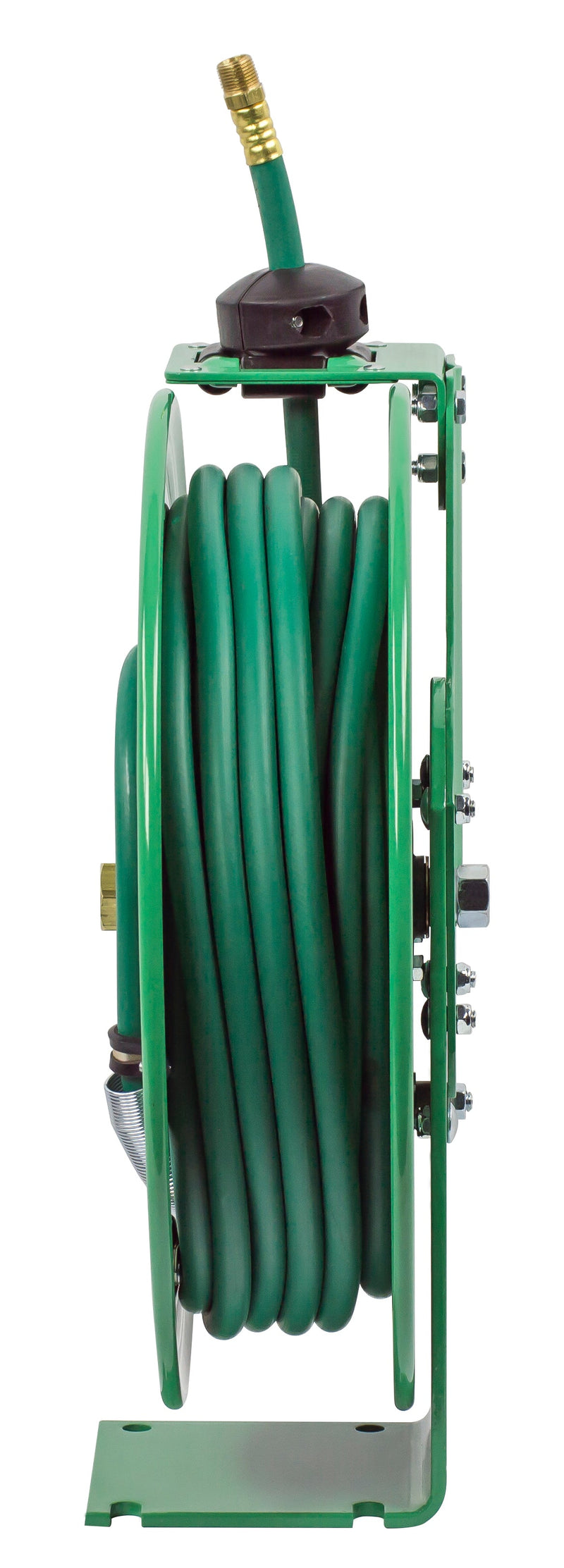 P-NP-350 by Coxreels | Nitro-Pro Series | 300 PSI Spring Driven Hose Reel for Nitrogen | 3/8" Hose ID, 3/8" FNPT Inlet x 3/8" MNPT Hose End | Steel | 50ft PVC Hose Included