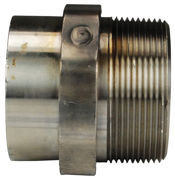OCTOES32 by Dixon Valve | Octagonal Nipple for Welding to Metal Hose | 2" Male NPT | 2-1/2" Overall Length | 304 Stainless Steel