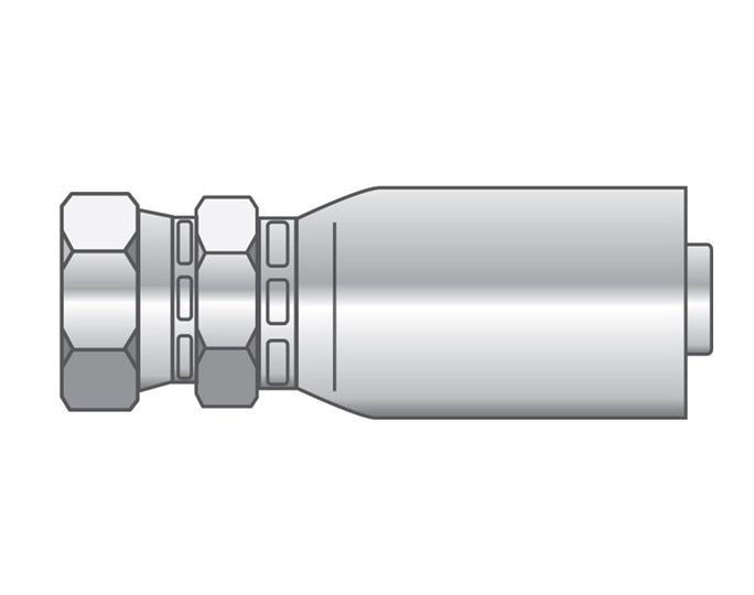 P-0404-FJDH-SS Alfagomma Piranhaflex™ by Kuriyama | P Series | One-Piece Hydraulic Hose Fitting | -04 Hose ID x -04 Female JIC 37° | Stainless Steel