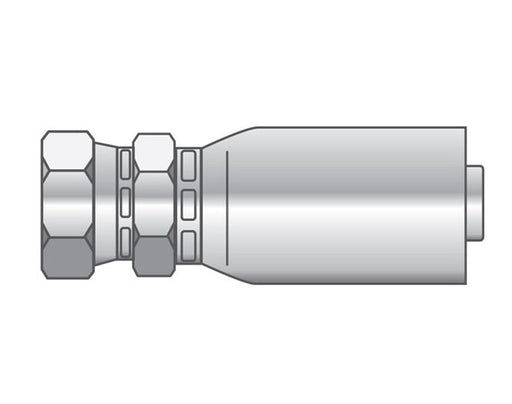 P-0404-FJDH-SS Alfagomma Piranhaflex™ by Kuriyama | P Series | One-Piece Hydraulic Hose Fitting | -04 Hose ID x -04 Female JIC 37° | Stainless Steel