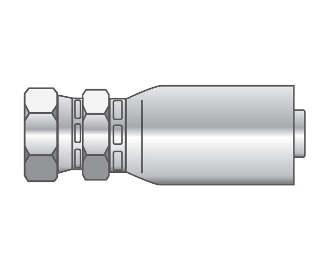 P-0808-FJDH Alfagomma Piranhaflex™ by Kuriyama | P Series | One-Piece Hydraulic Hose Fitting | -08 Hose ID x -08 Female JIC 37° | Carbon Steel