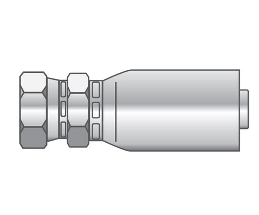 P-0406-FJDH Alfagomma Piranhaflex™ by Kuriyama | P Series | One-Piece Hydraulic Hose Fitting | -04 Hose ID x -06 Female JIC 37° | Carbon Steel