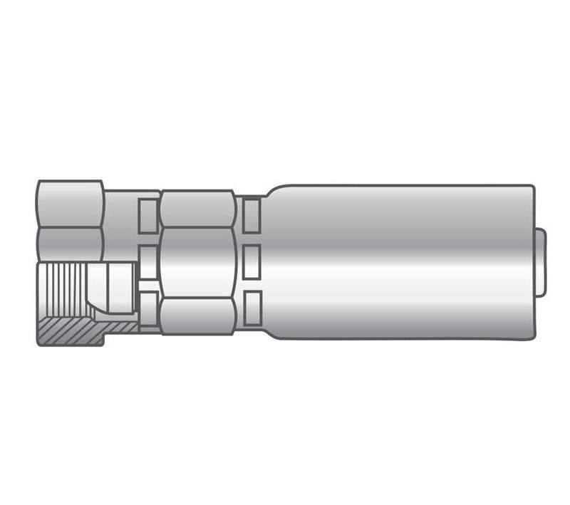 P-0606-FPMS Alfagomma Piranhaflex™ by Kuriyama | P Series | One-Piece Hydraulic Hose Fitting | -06 Hose ID x -06 Female NPSM Swivel 60° Seat | Carbon Steel