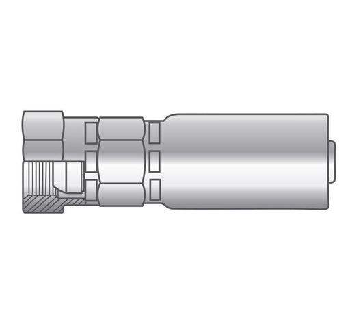 P-0404-FPMS Alfagomma Piranhaflex™ by Kuriyama | P Series | One-Piece Hydraulic Hose Fitting | -04 Hose ID x -04 Female NPSM Swivel 60° Seat | Carbon Steel