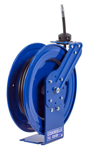 P-HP-120 by Coxreels | P Series | 5,000 PSI Spring Driven Hose Reel | 1/4" Hose ID, 1/4" FNPT Inlet x 1/4" MNPT Hose End | Steel | 20ft Rubber Hose Included