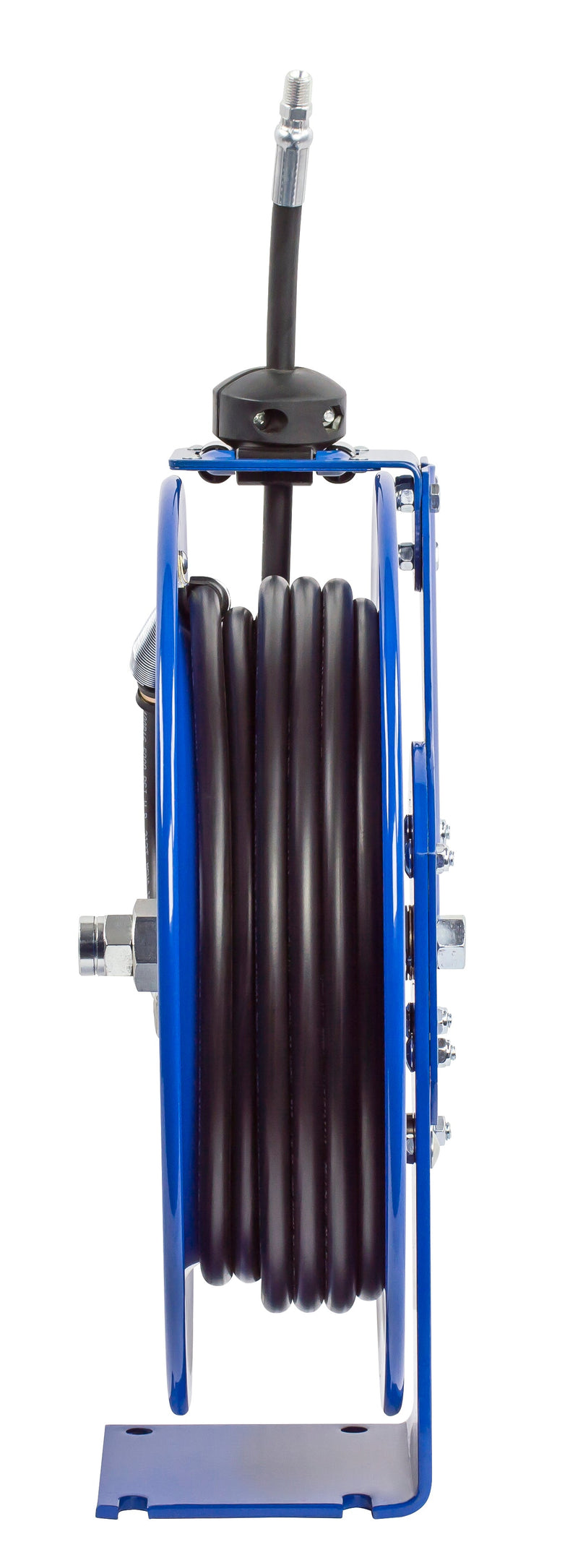 P-HP-130 by Coxreels | P Series | 5,000 PSI Spring Driven Hose Reel | 1/4" Hose ID, 1/4" FNPT Inlet x 1/4" MNPT Hose End | Steel | 30ft Rubber Hose Included
