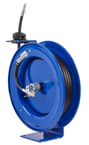 P-HP-125 by Coxreels | P Series | 5,000 PSI Spring Driven Hose Reel | 1/4" Hose ID, 1/4" FNPT Inlet x 1/4" MNPT Hose End | Steel | 25ft Rubber Hose Included