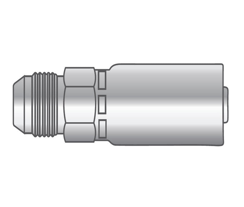P-0808-MJIC Alfagomma Piranhaflex™ by Kuriyama | P Series | One-Piece Hydraulic Hose Fitting | -08 Hose ID x -08 Male JIC 37° Solid | Carbon Steel