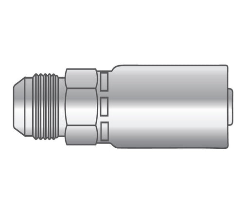 P-0608-MJIC Alfagomma Piranhaflex™ by Kuriyama | P Series | One-Piece Hydraulic Hose Fitting | -06 Hose ID x -08 Male JIC 37° Solid | Carbon Steel