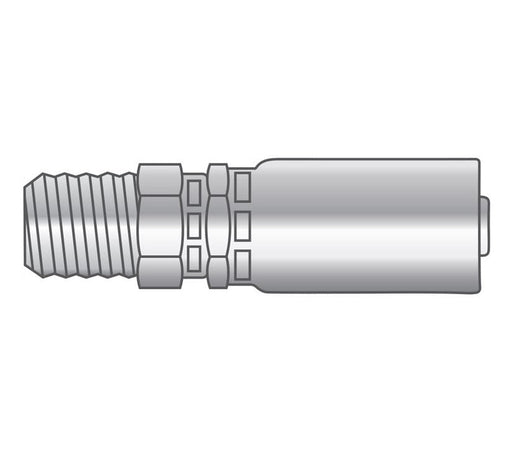 P-0604-MNPS Alfagomma Piranhaflex™ by Kuriyama | P Series | One-Piece Hydraulic Hose Fitting | -06 Hose ID x -04 Male NPTF Swivel 60° Seat | Carbon Steel