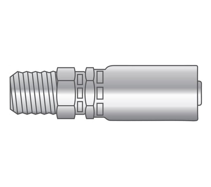 P-0606-MNPS Alfagomma Piranhaflex™ by Kuriyama | P Series | One-Piece Hydraulic Hose Fitting | -06 Hose ID x -06 Male NPTF Swivel 60° Seat | Carbon Steel