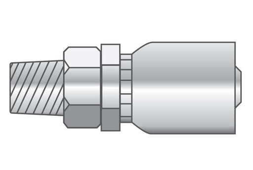 P-0304-MNPT-SS Alfagomma Piranhaflex™ by Kuriyama | P Series | One-Piece Hydraulic Hose Fitting | -03 Hose ID x -04 Male NPTF Solid 60° Seat | Stainless Steel