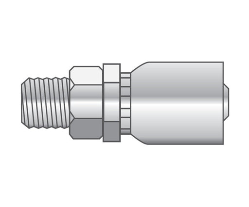 P-0808-MNPT Alfagomma Piranhaflex™ by Kuriyama | P Series | One-Piece Hydraulic Hose Fitting | -08 Hose ID x -08 Male NPTF Solid 60° Seat | Carbon Steel