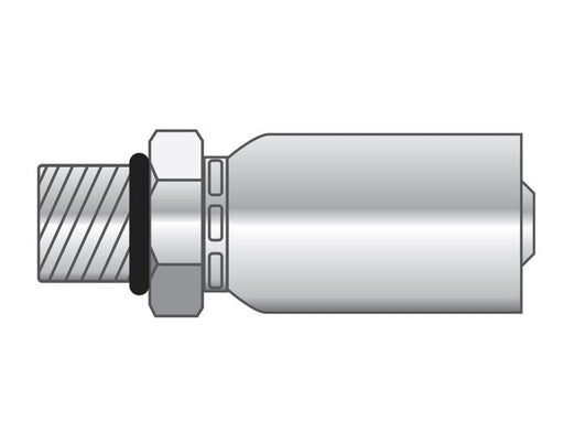 P-0304-MORB-SS Alfagomma Piranhaflex™ by Kuriyama | P Series | One-Piece Hydraulic Hose Fitting | -03 Hose ID x -04 Male SAE O-Ring Boss Solid | Stainless Steel