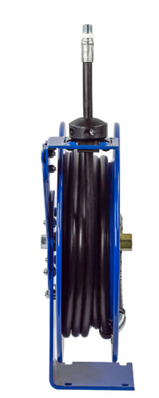 P-MP-320 by Coxreels | P Series | 3,000 PSI Spring Driven Hose Reel | 3/8" Hose ID, 3/8" FNPT Inlet x 3/8" MNPT Hose End | Steel | 20ft Rubber Hose Included