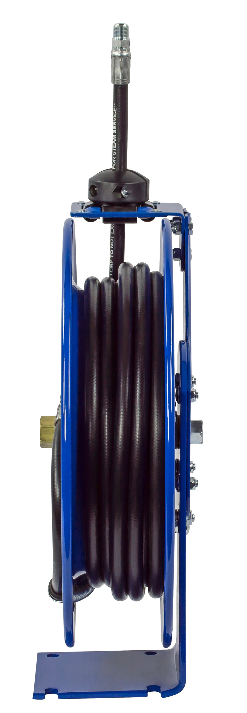 P-MP-335 by Coxreels | P Series | 3,000 PSI Spring Driven Hose Reel | 3/8" Hose ID, 3/8" FNPT Inlet x 3/8" MNPT Hose End | Steel | 35ft Rubber Hose Included